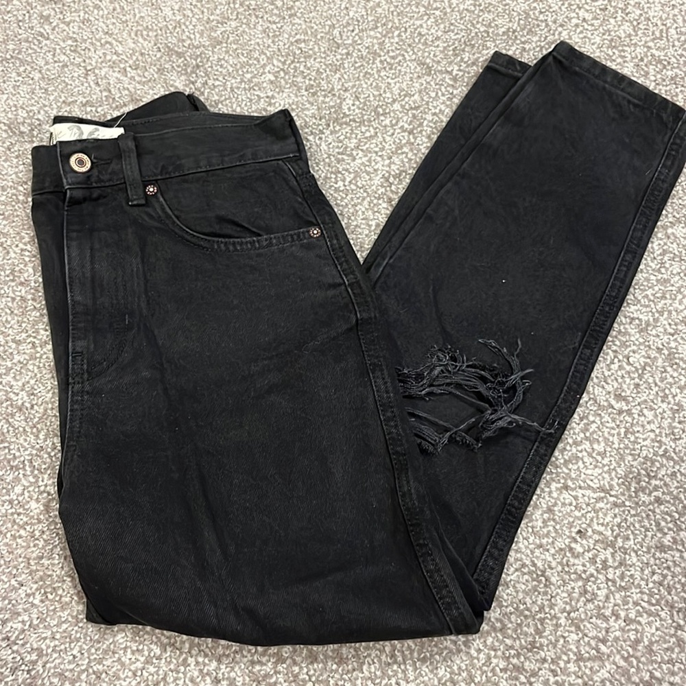 Free People Straight Leg Black Jeans